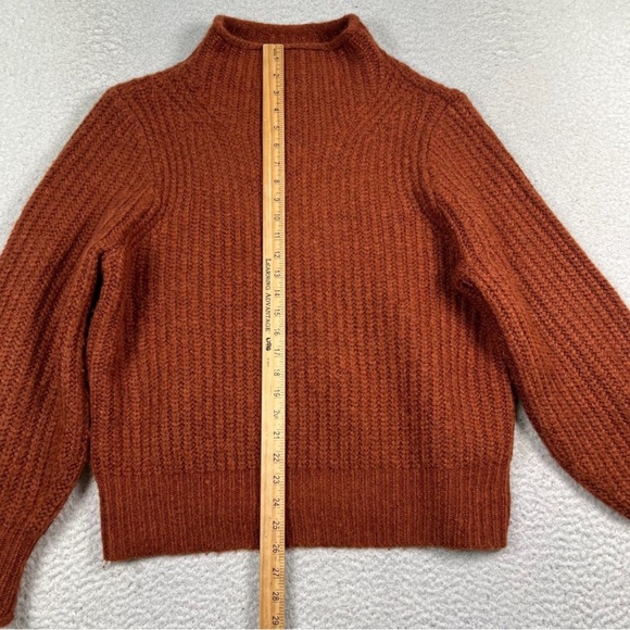 Madewell Loretto Mockneck Sweater Women Large Knit Cinnabar Wool Blend Rollneck - Picture 7 of 10